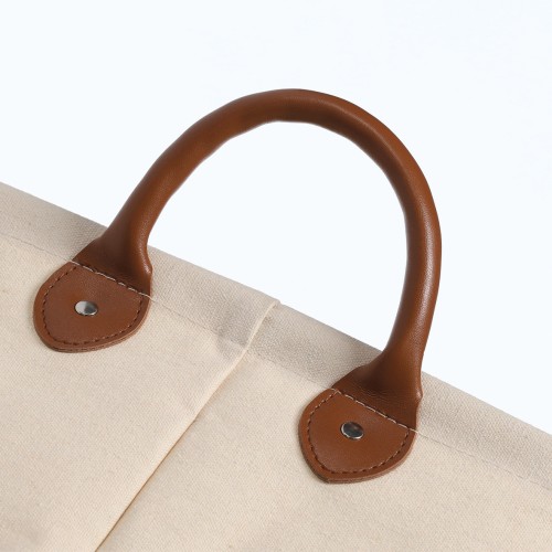 Wäschesammler, Canvas, beige. Länge: 560 mm. Breite: 340 mm. Höhe: 490 mm