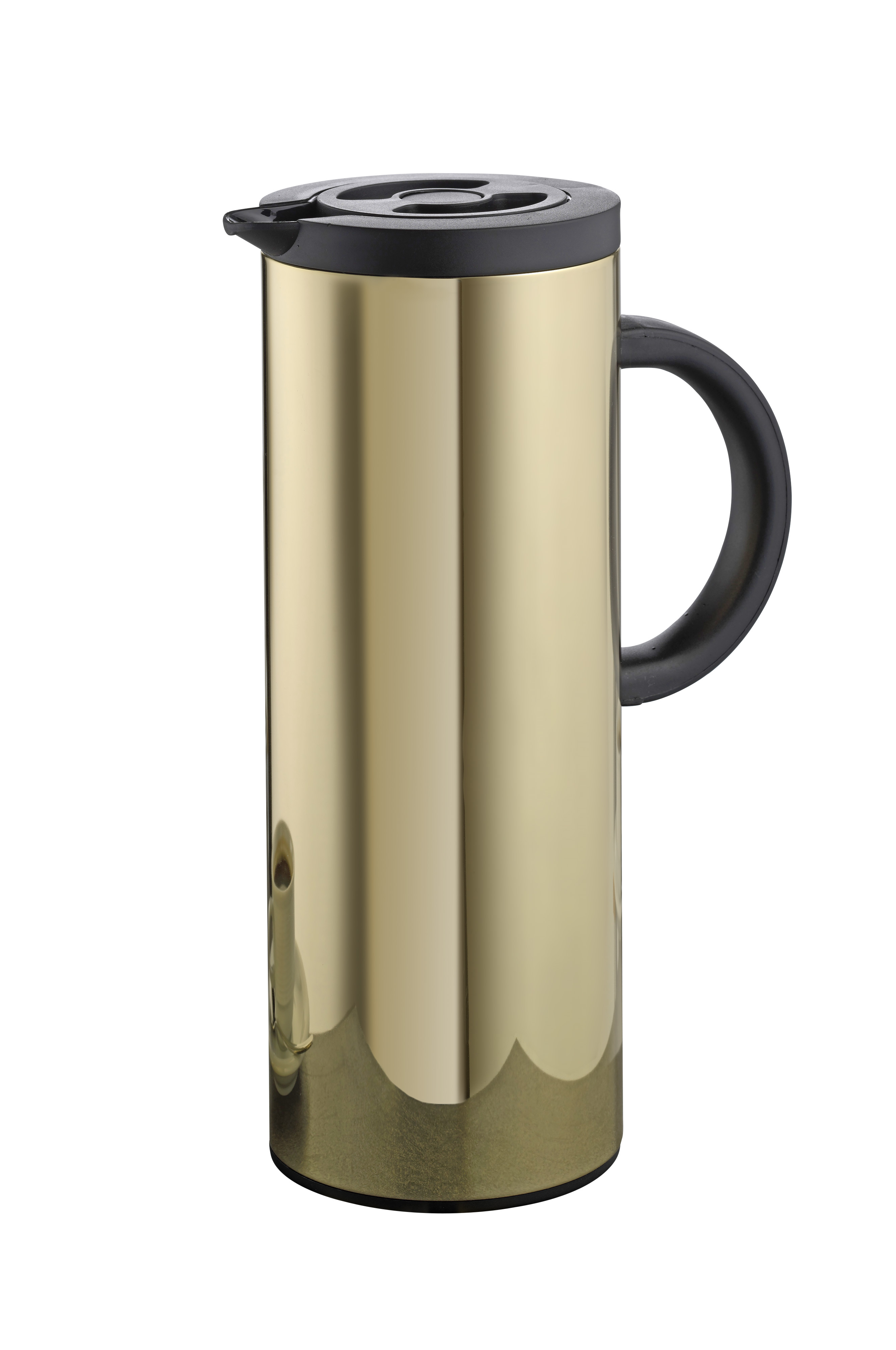 Isolierkanne KYOTO, 1 Liter, mit champagnerfarbener Beschichtung.