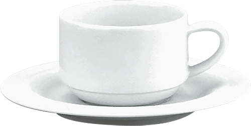 Kaffeetasse obere 0,18l, stapelbar Form 1498 - uni weiß Schönwald Porzellan