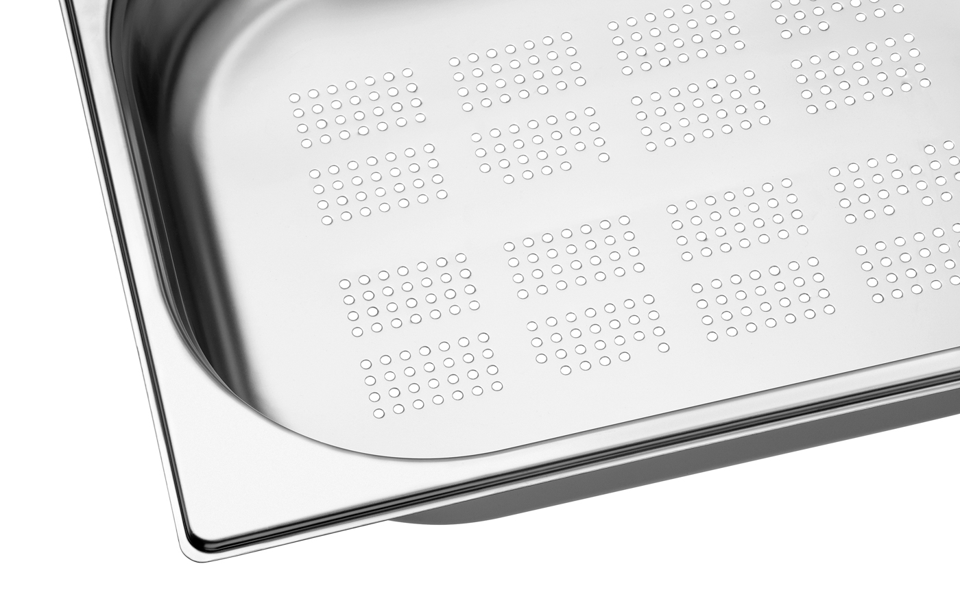 Bartscher GN-Behälter, 1/2, T65, gelocht |Ausführung: Mit Perforation (gelocht) | Maße:32,5 x 26,5 x 6,5 cm. Gewicht: 0,65 kg