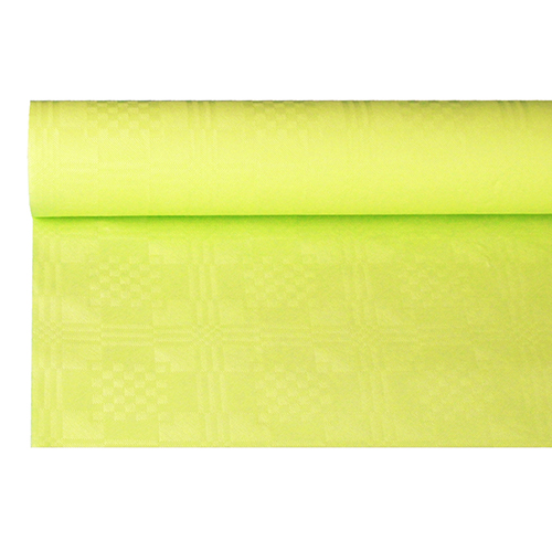 Papiertischtuch mit Damastprägung 6 m x 1,2 m limonengrün von PAPSTAR