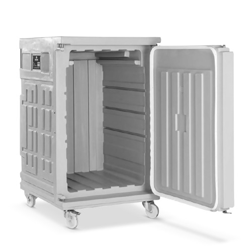 ETHERNASOLID® Thermobehälter Cargo 370, Frontlader, 370 Liter Kapazität, mit Rollen