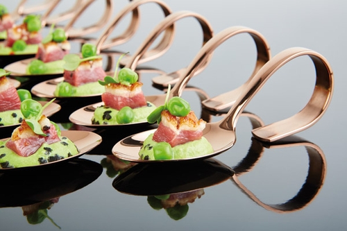 Gourmet-Löffel -CLASSIC- Länge: 12 cm 18/8 Edelstahl, Kupfer-Look spülmaschinengeeignet Farbe: Kupfer