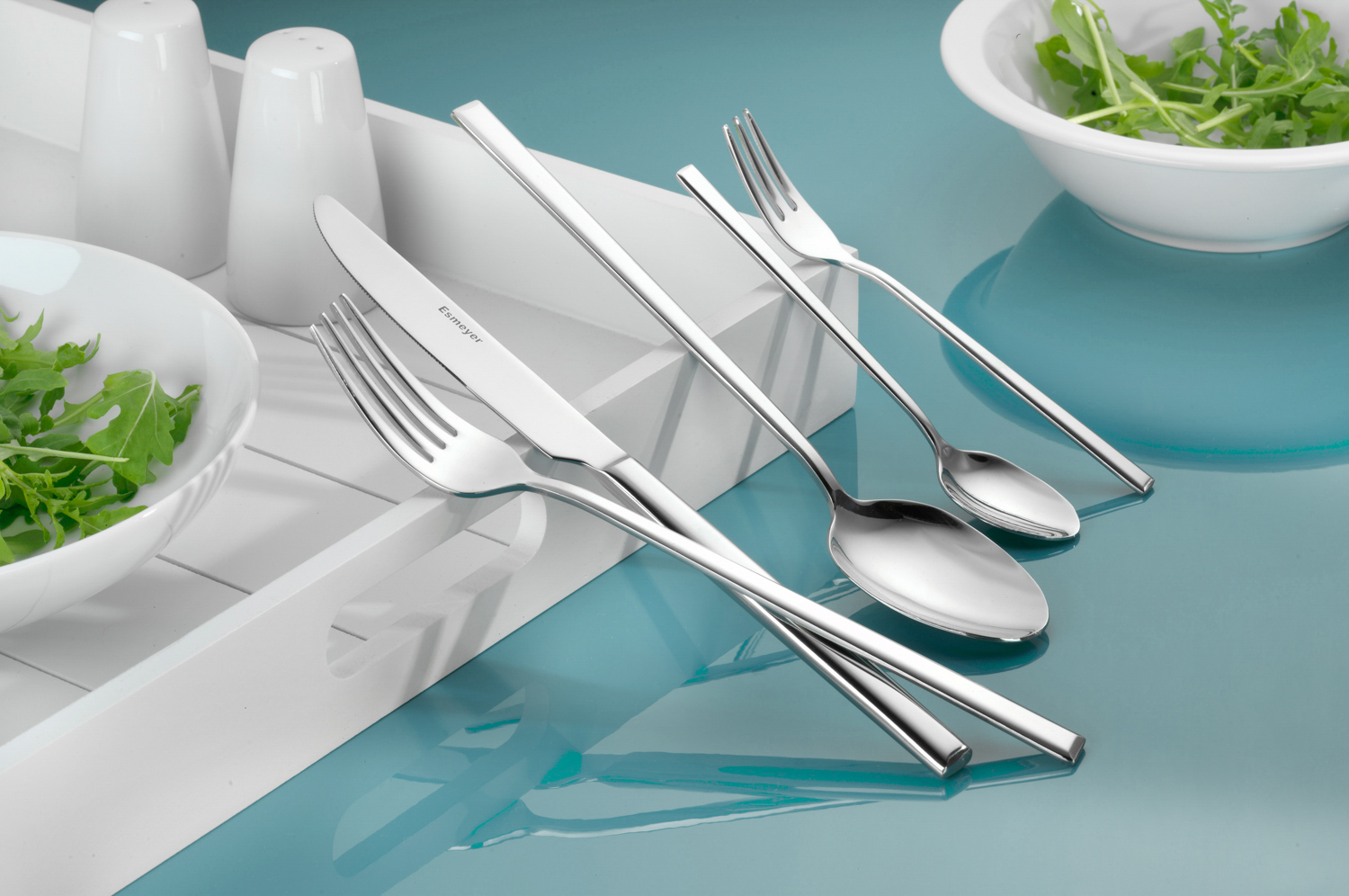 Menümesser SOPHIE, Chrom-Stahl, poliert, Länge: 22,5 cm, mit Wellenschliff.