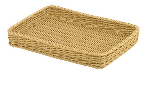 Saleen Tablett eckig, Farbe: hellbeige, Maße: 40 x 30 x 5 cm, spülmaschinengeeignet, lebensmittelecht.