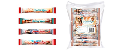 Zucker-Sticks "Sweet-Ups" mit 4 verschiedenen Vintagemotiven Inhalt: 100 Stück à 4 g je Klarsichtbeutel.