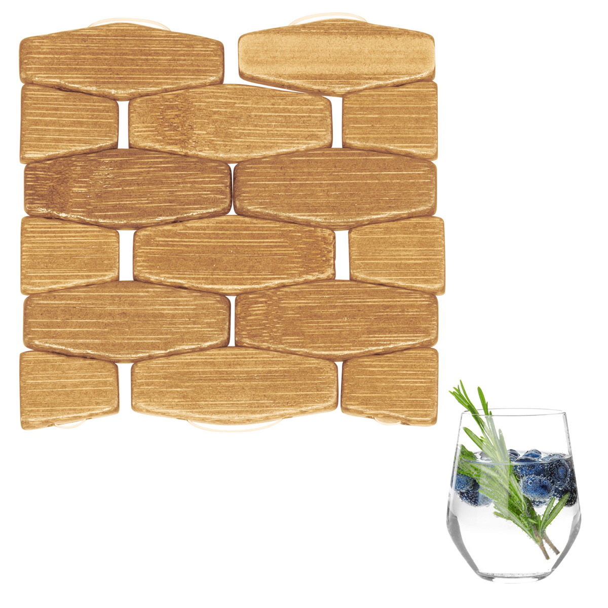 4 Bambus Untersetzer »Trapez«, 10 x 10 cm