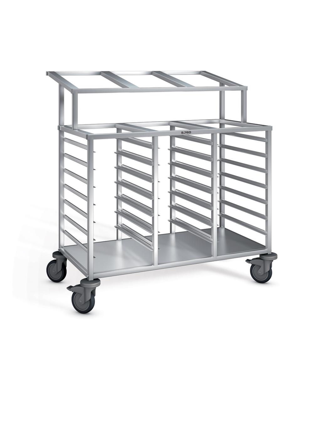 Regalwagen zur Bereitstellung der Speisen für die Portionierung am Band, Kapazität: 27 x GN 1/1 oder 54 x GN 1/2 / RWR 3-A KS B.PRO