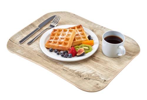 Versa Century Rutschfestes Polyester-Holzoptik Tablett 33 x 43 cm Eiche hell von Cambro