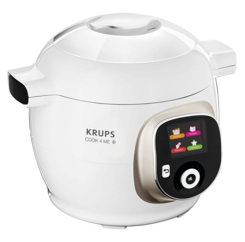 Krups Cook4Me+ Multikocher, 1600 W, elektrischer Schnellkochtopf, 150 vorprogrammierte Rezepte, weiß