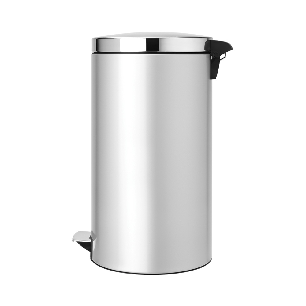 Brabantia Treteimer 45 L mit Kunststoffeinsatz / Deckel Brilliant Steel Metallic Grey