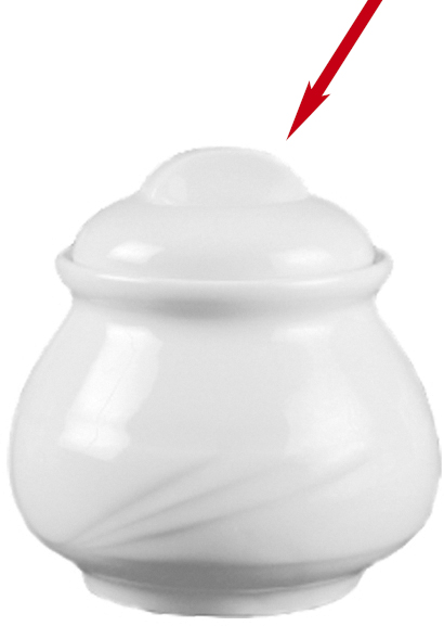 Arcadia Uni Deckel zur Zuckerdose 20cl * - weiß - Made in Europe