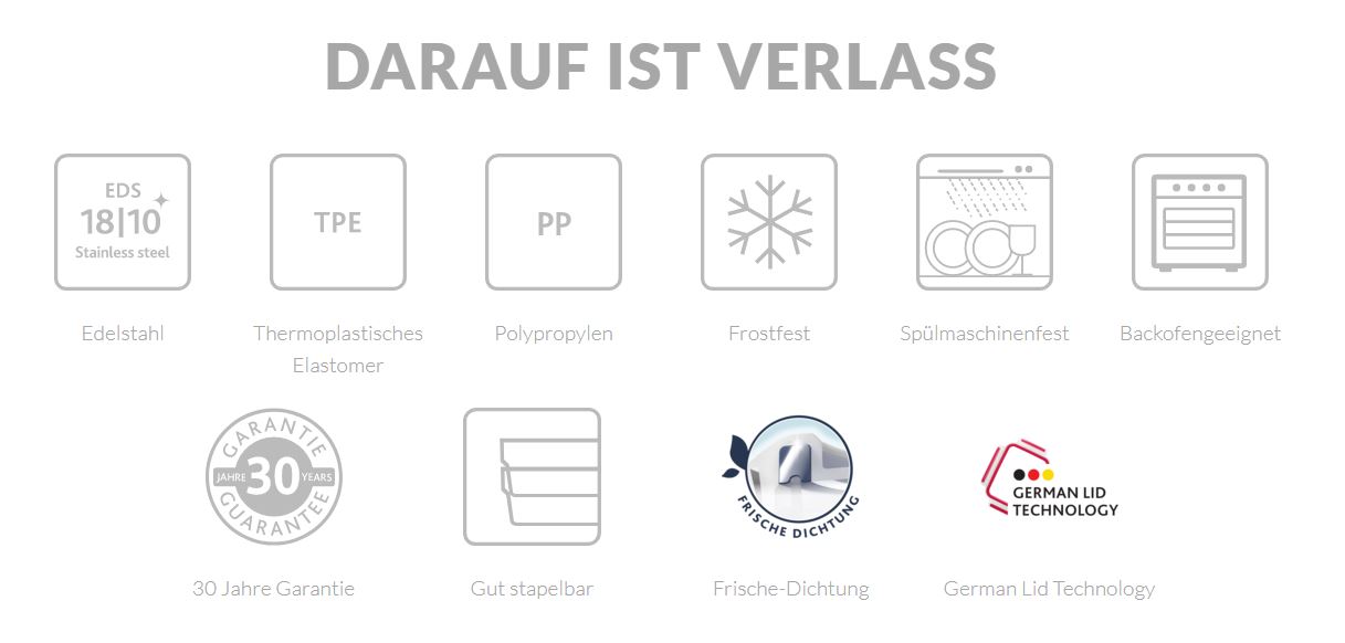 EMSA Clip & Close Frischhaltedose, rechteckig aus Edelstahl - 0,8L