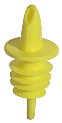 Universalausgießer aus Polyethylen, passend auf 0,7 und 1,5 l Flaschen, Dosierung durch Unterbrechung der Luftzufuhr am