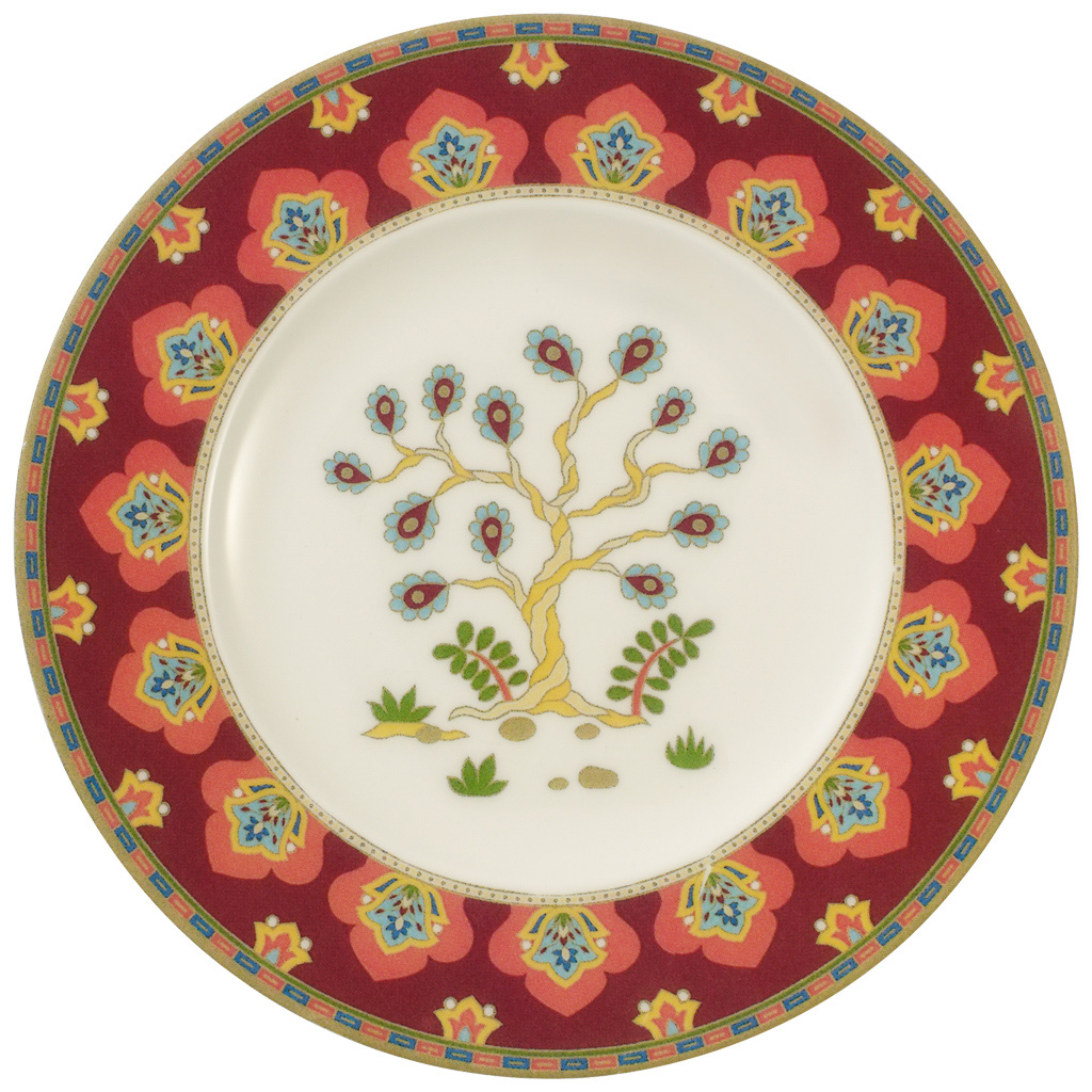Villeroy und Boch Brotteller - Maße: 16 x 16 x 1,5 cm / Ser.: Samarkand Rubin