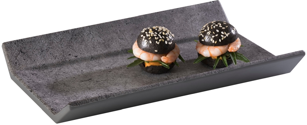 GN 1/4 Tablett -ELEMENT- 26,5 x 16,2 cm, H: 3,5 cm Melamin Fabe: Betonoptik spülmaschinengeeignet stapelbar nicht