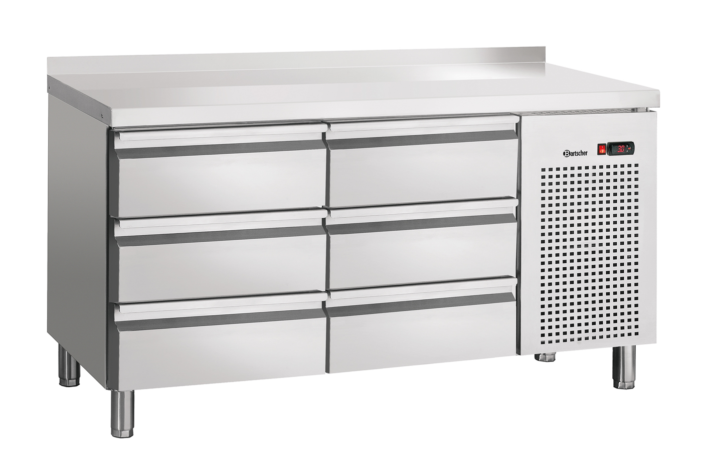 Bartscher Kühltisch S6-100 MA | Temperaturbereich bis: 10 °C | Maße: 134,2 x 70 x 850 cm. Gewicht: 132 kg