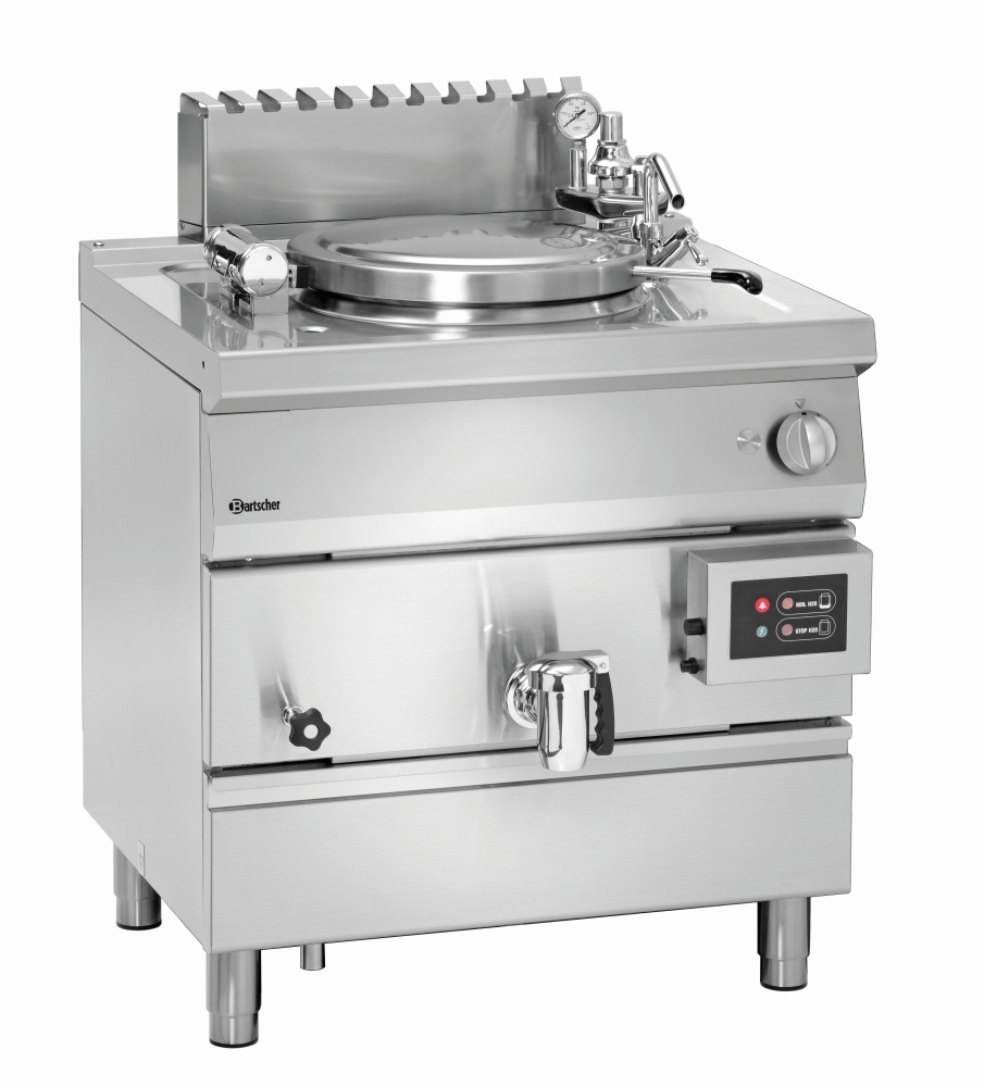 Bartscher Kochkessel Gas, 700, 55L | Eigenschaften: Automatische Füllstandskontrolle | Maße: 80 x 70 x 850 cm. Gewicht: 92 kg
