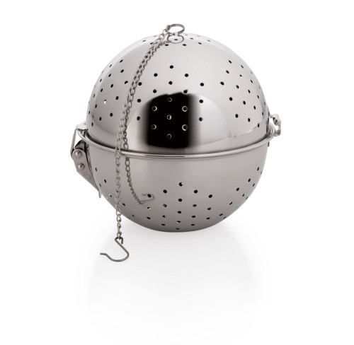 Reis-/Gewürzkugel. Chromnickelstahl. mit Kette und Haken.