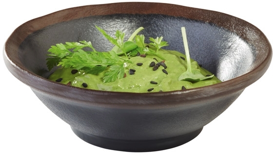 Schale -MARONE- Ø 11 cm, H: 3,5 cm Melamin, schwarz mit braunem Rand 0,13 Liter spülmaschinengeeignet stapelbar nicht