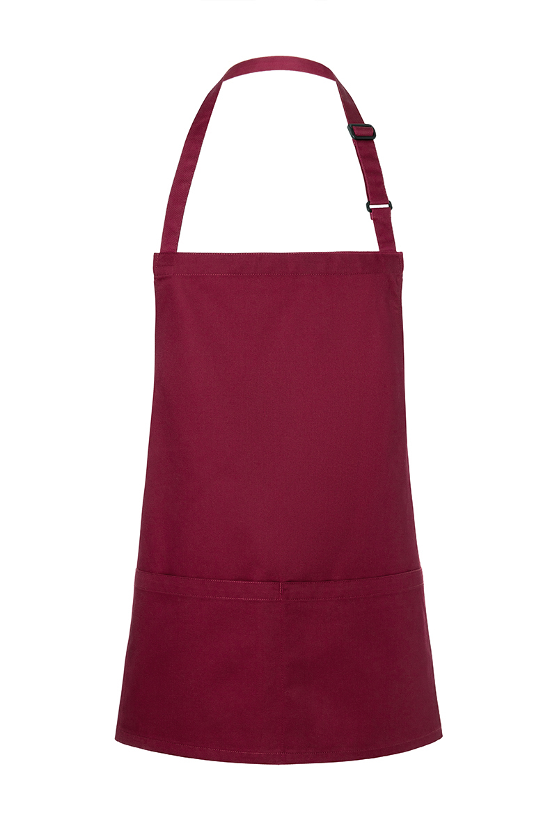 Kurze Latzschürze Basic mit Schnalle und Tasche - Maße: 75 x 60 cm (Breite x Länge)