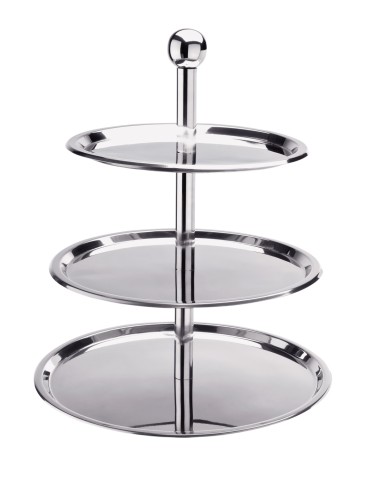 Etagère. 3-stufig. Chromnickelstahl.