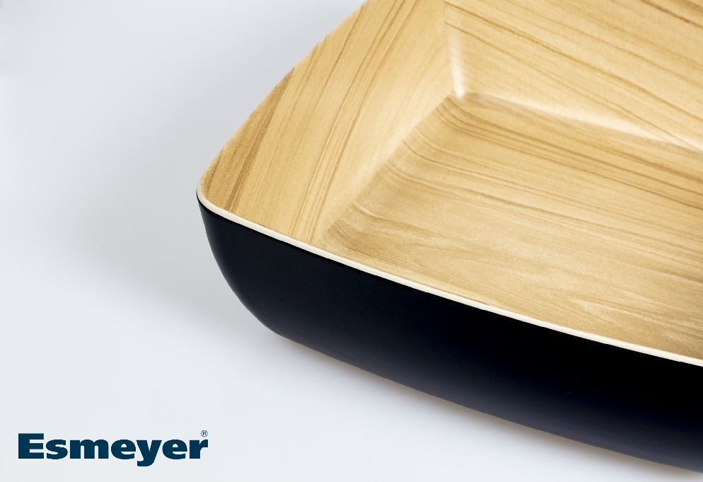 GN 1/9 Schale -FRIDA- 17,6 x 10,8 cm, H: 5,5 cm Melamin innen: Holzoptik außen: schwarz 0,5 Liter spülmaschinengeeignet