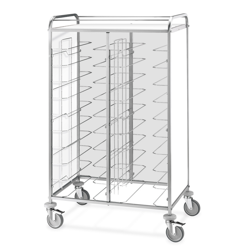 ETHERNASOLID® Tablettwagen 20 UNIVERSAL, 3 Seiten + oben geschlossen, Dekor Weiß