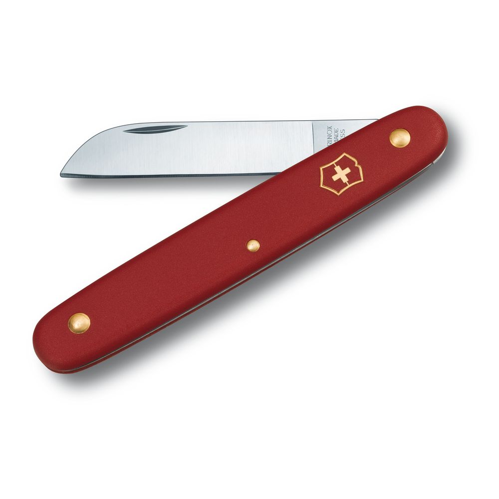 Victorinox Blumenmesser, Nylon rot, 55 mm, gerade Klinge