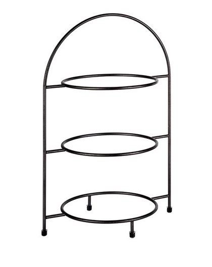 APS Serviergestell "INDUSTRIAL", für 3 Teller Maße: 29 cm x 19,5 cm x 43 cm , Farbe: schwarz, Material: Metall verchromt