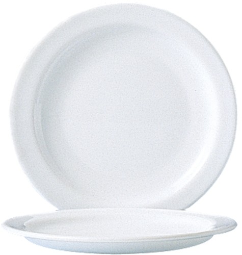 Teller flach HOTELIERE UNI 15,5 cm Höhe 15 mm, Durchmesser 155 mm Arcoroc Blanc gehärtet