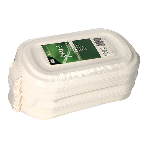 50 Deckel, Zuckerrohr "pure" 1,6 cm x 13,9 cm x 26,9 cm weiss von PAPSTAR