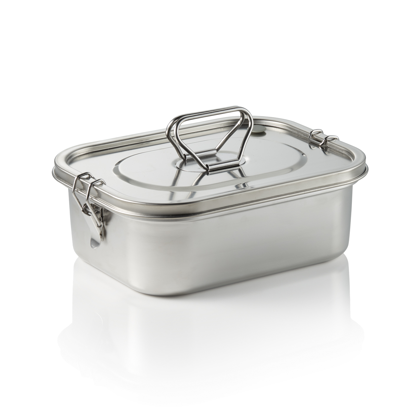 Lunchbox, 22,3 x 17,3 x 8 cm, Chromnickelstahl 18/10 Deckel mit Silikondichtung