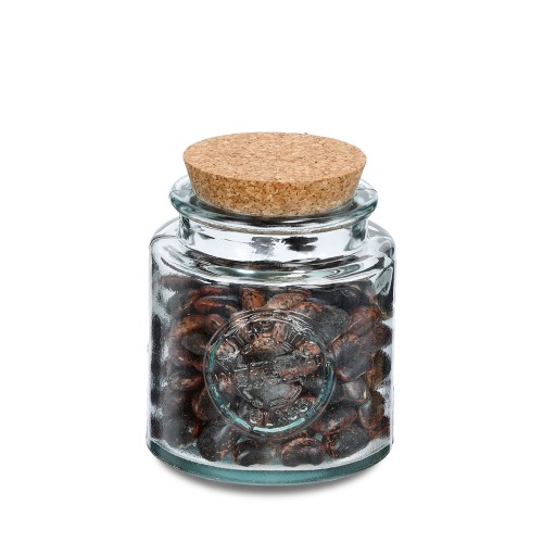Vorratsglas "Recycled" m. Korkdeckel, 500 ml / Maße: Ø 10,3x12,3 cm
