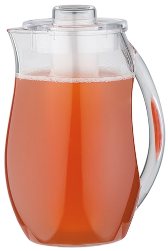 Saft- / Wasserkanne 19 x 13 cm, H: 27 cm Acryl, transparent mit Eiswasser-Röhre -ohne Röhre ca. 2,8 Liter -mit Röhre ca. 2,4