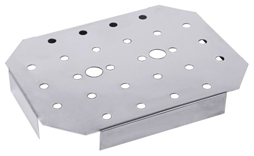 GN-Einlegeböden, gelocht aus Edelstahl 18/10, 10 mm Ø Lochung, schwere Qualität GN: 1/2, Höhe: 3 cm, Länge: 25 cm, Breite: 20 cm