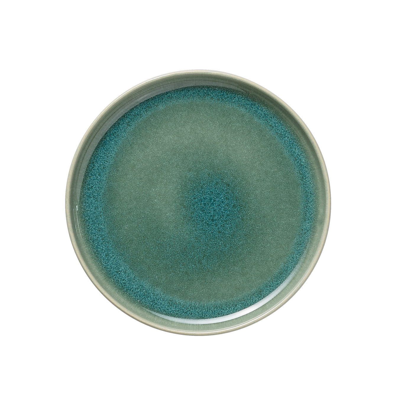 Teller ROCKZZERO, flach, Ø 17,5 cm, Set á 6 Stück, myrtle green, Steinzeug Flache Ausführung, Farbe: Myrtle Green