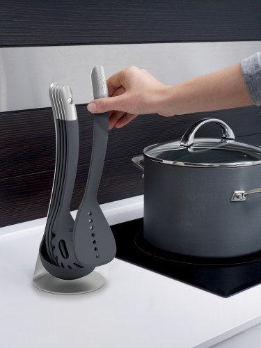 Joseph Joseph Nest Utensils Steel - 5-teiliges Küchenhelfer-Set inkl. Aufbewahrungsständer