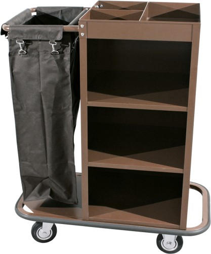 Zimmerservicewagen. Stahlrahmen lackiert. 2 schwenkbare Rollen Ø 10 cm und 2 Bockrollen,