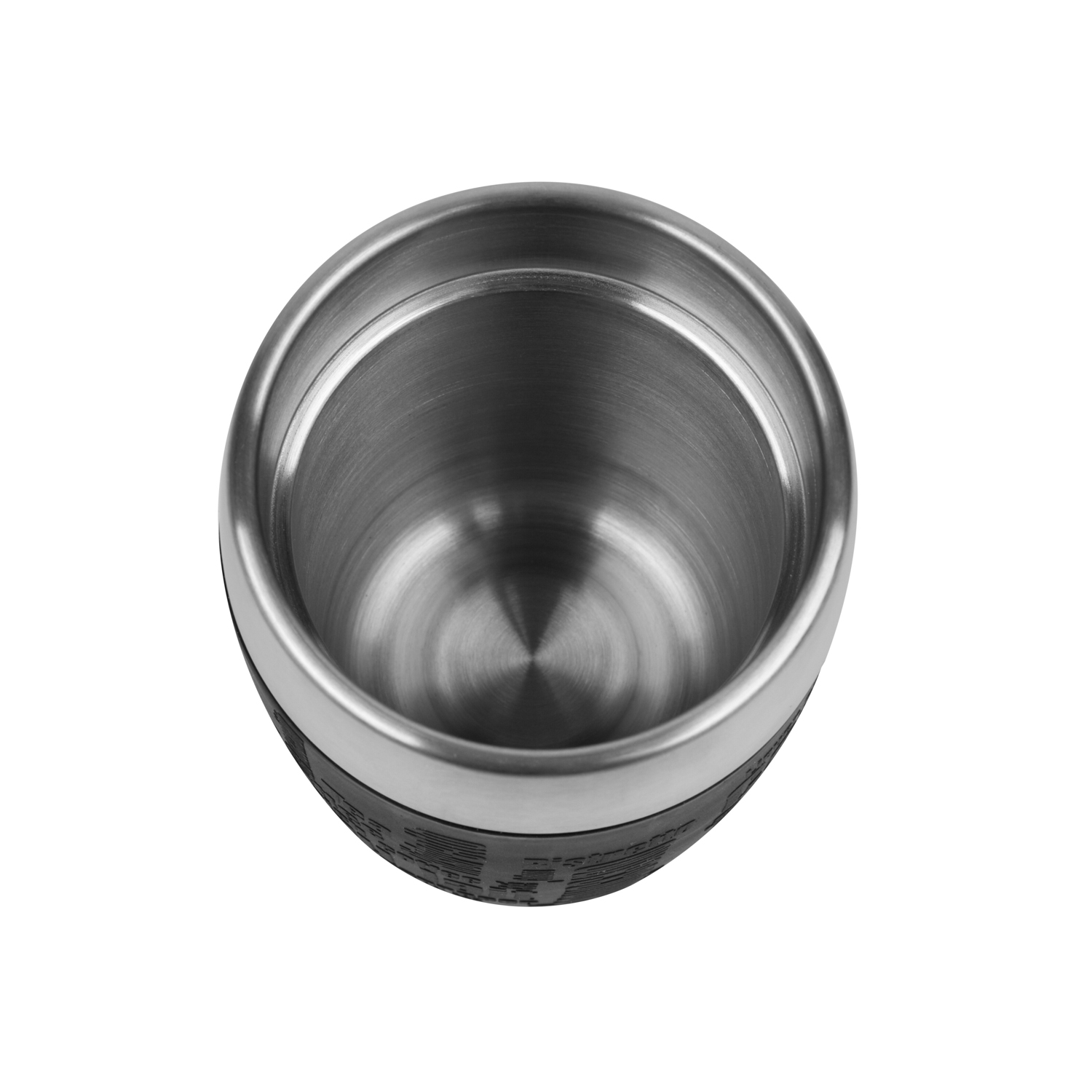 Emsa Isolierbecher TRAVEL CUP, Inhalt 0,2 Liter, Edelstahl 18/10 mit schwarzer Manschette, mit Dreh-Trinkverschluss.