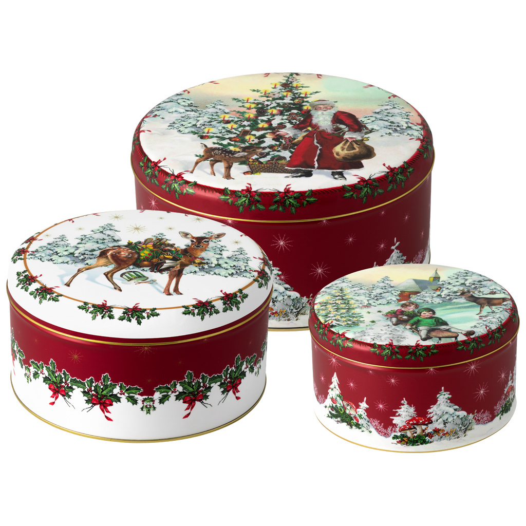 Villeroy und Boch Gebäckdose Set 3 - Maße: 20 x 17 x 14 cm / Ser.: Winter Collage Accessoires