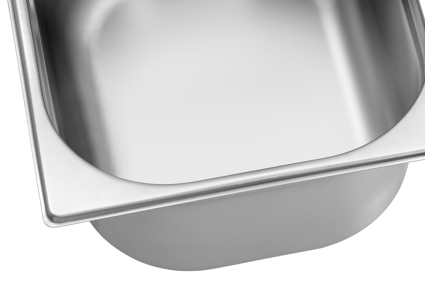 Bartscher GN-Behälter, 1/2, 150mm, 9,5 L |Ausführung: Ohne Perforation | Maße: 32,5 x 26,5x 15,0 cm. Gewicht: 1,1 kg