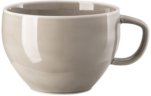 Junto Pearl Grey (grau) von Rosenthal, Cafe au Lait Tasse (obere) aus Porzellan