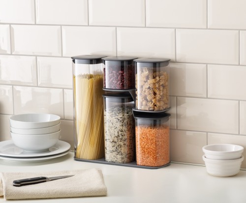 Joseph Joseph Podium - 5-teiliges Aufbewahrungsgestell für Vorratsdosen - grau