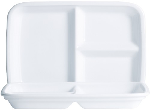 Teller 27,2 x 18,9 cm Form Marienburg uni weiss Arcoroc, stapelbar