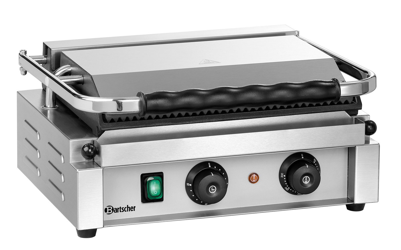 Bartscher Kontaktgrill "Panini-T" 1GR |Programmierung: - | Maße: 41 x 40 x 20,0 cm.Gewicht: 18,6 kg