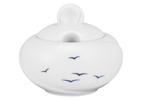 Seltmann Zuckerdose 2, Form: Laguna, Dekor: 33374 Blaue Möwen