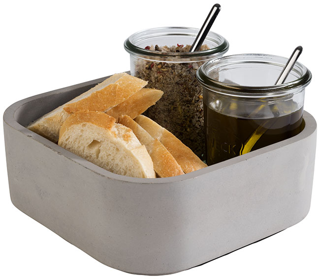 APS Table Caddy SIERRA, Beton, Maße: 165 x 492 x 65 mm, mit möbelschonender Unterseite