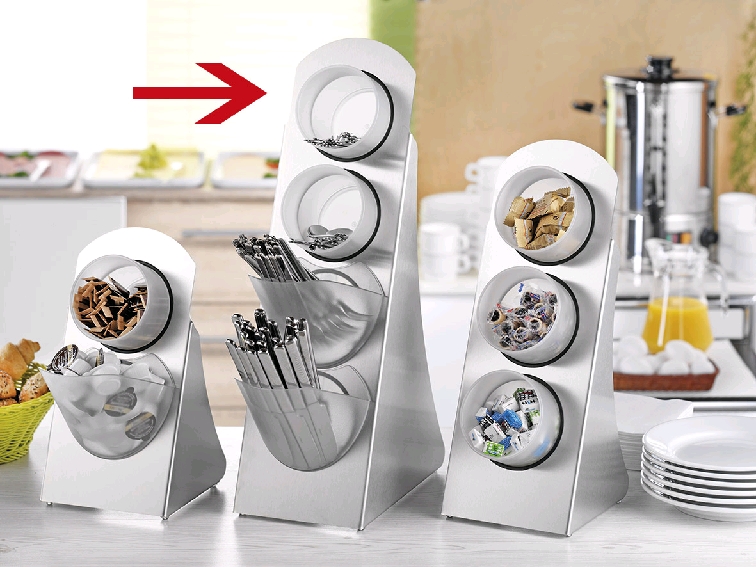 Behältersystem Rack mit Edelstahl-Standfuß Höhe 51,6 cm, Breite 16 cm, Tiefe 28 cm