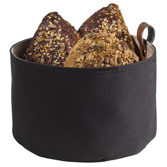 APS Brottasche, Ø 17 cm, H: 11,5 cm, Tetron, beige, dunkelgrau maschinenwaschbar bis 30 Grad